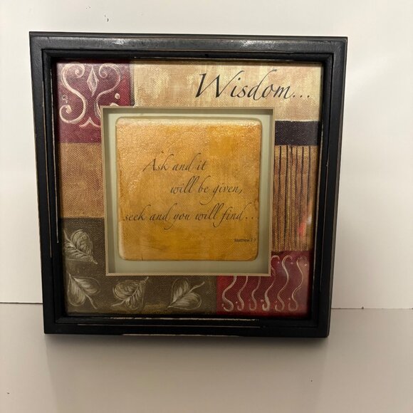 Framed Inspirational Wall Art Wisdom  Home Decor 8 x 8 in - Picture 1 of 6